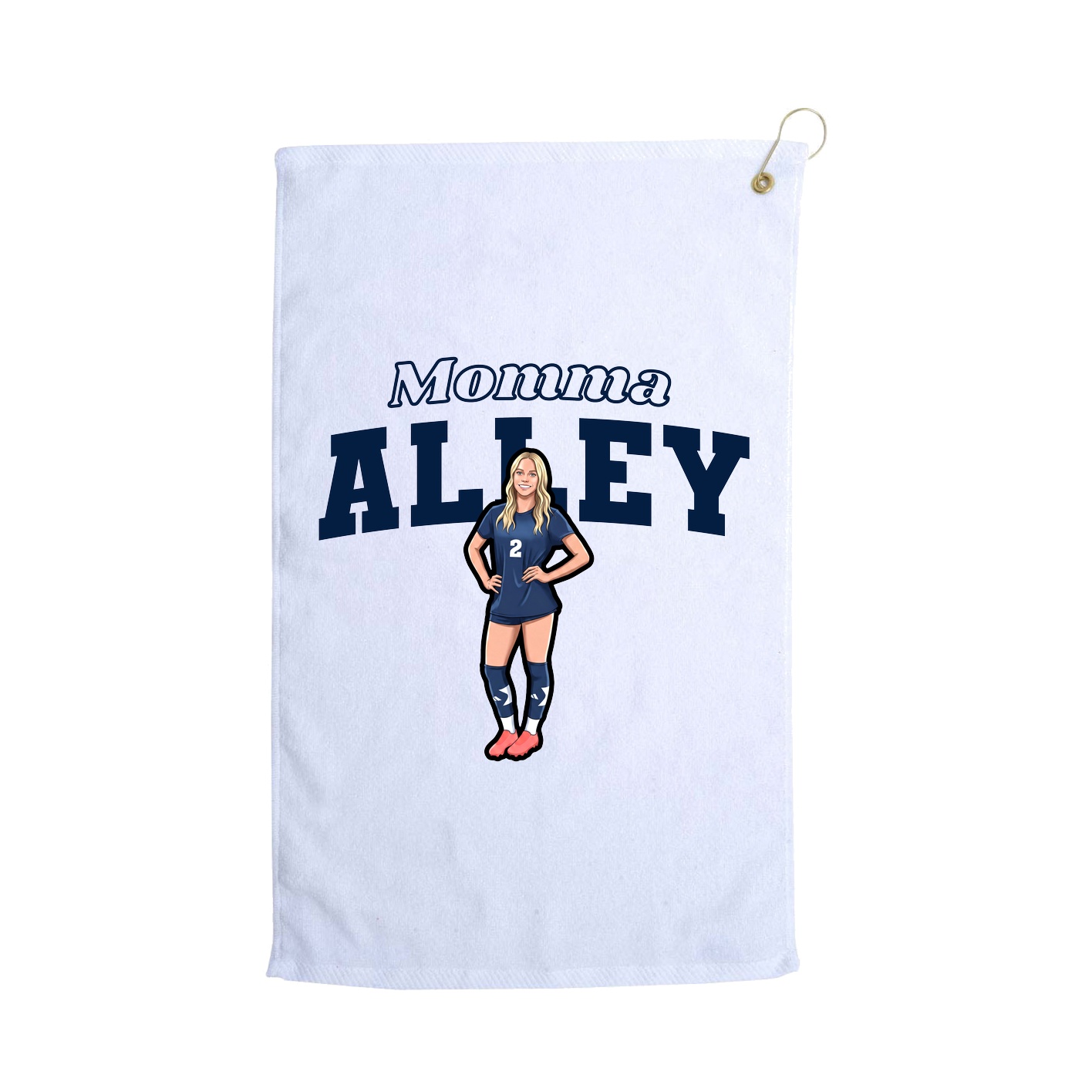 Golf Towel — Mothers Day Block in White