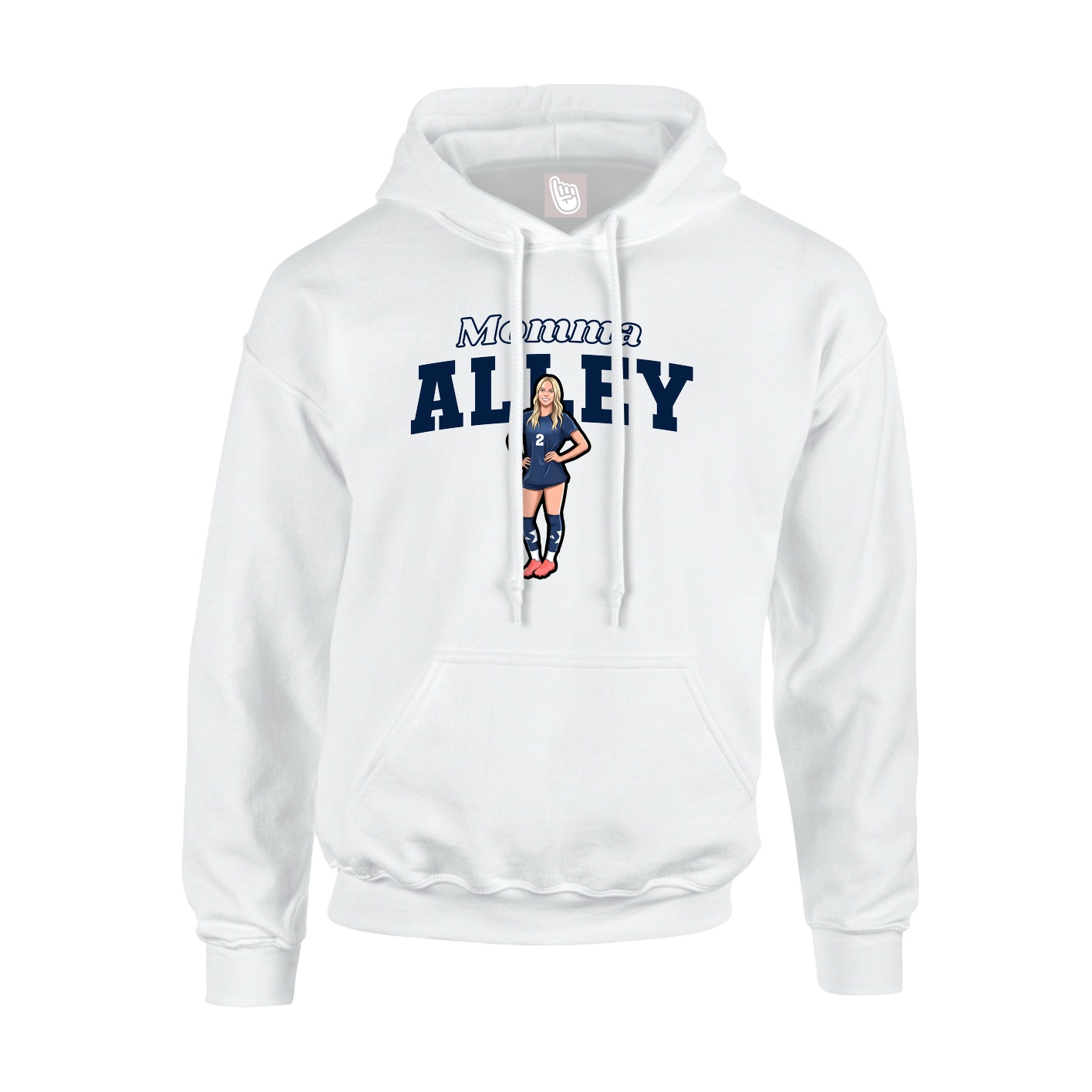 Youth Hoodie — Mothers Day Block in White