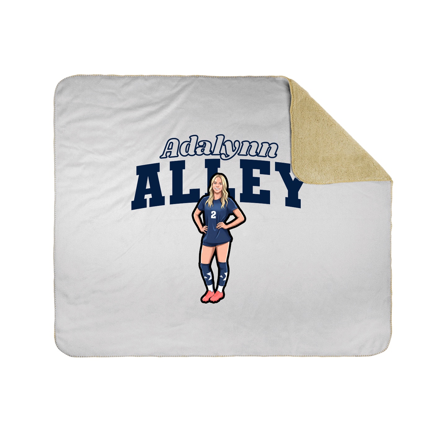 Throw Blanket — Name Arch in White