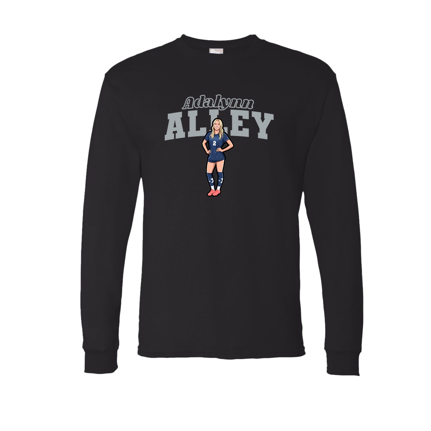 Long Sleeve Tee — Name Arch in Black