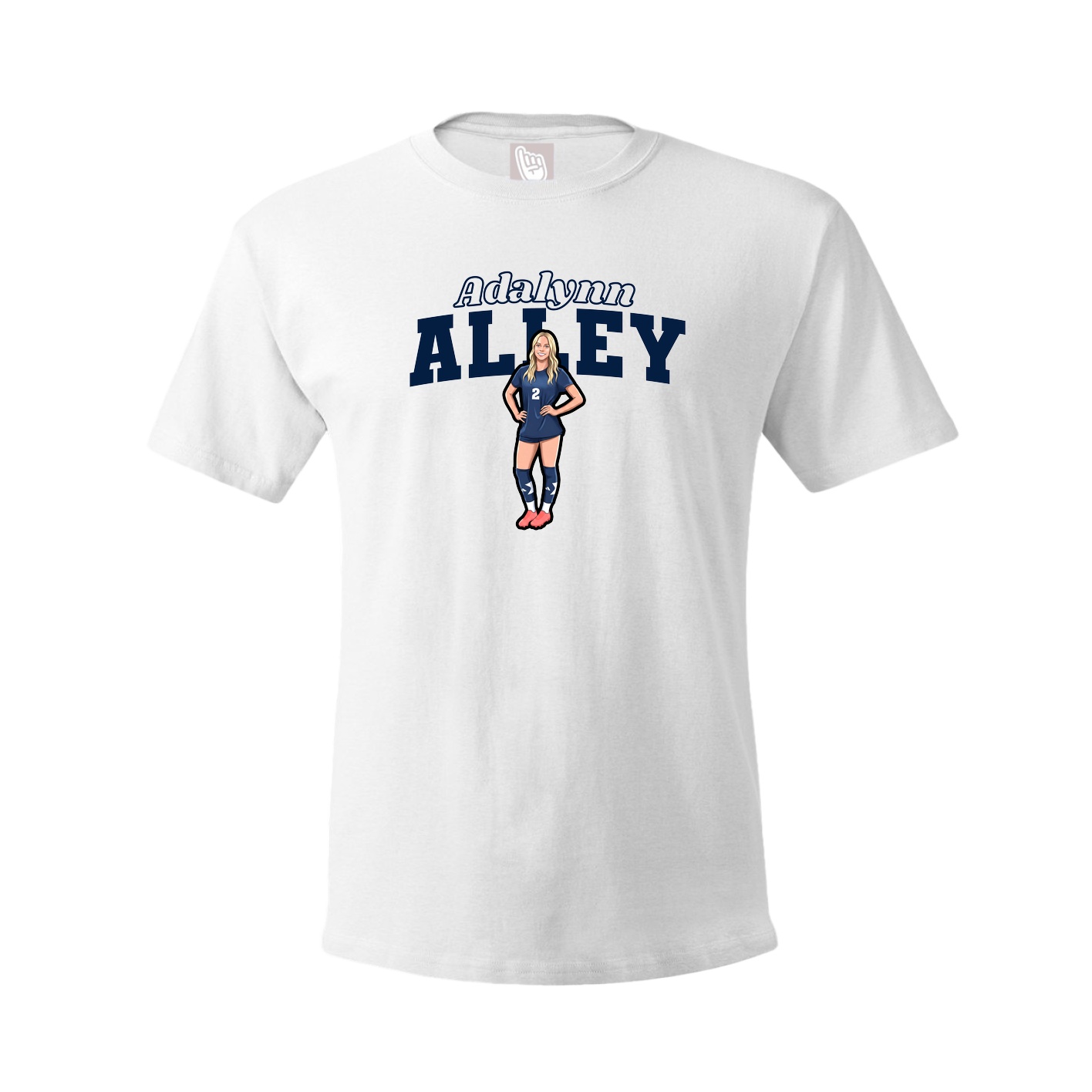 Youth Tee — Name Arch in White