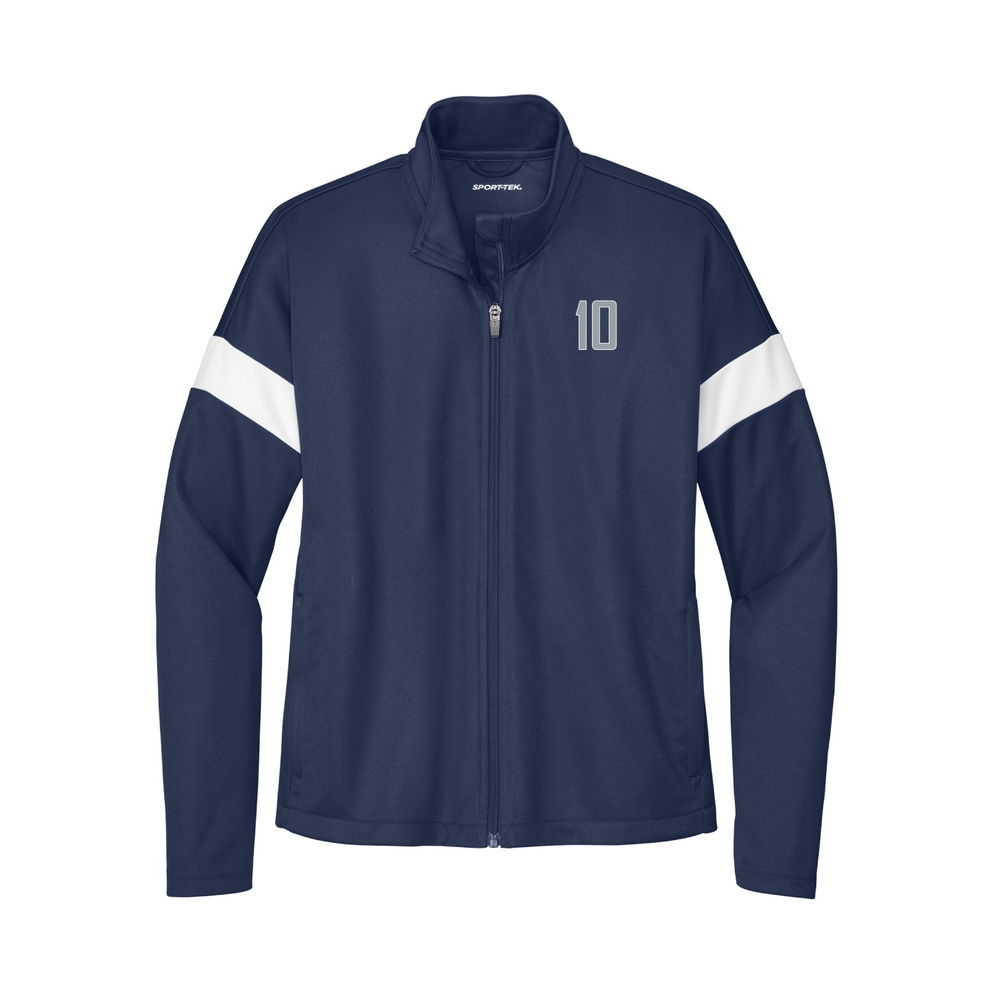 Womens Team Travel Full-Zip Jacket — Front Shirsy in Navy/White