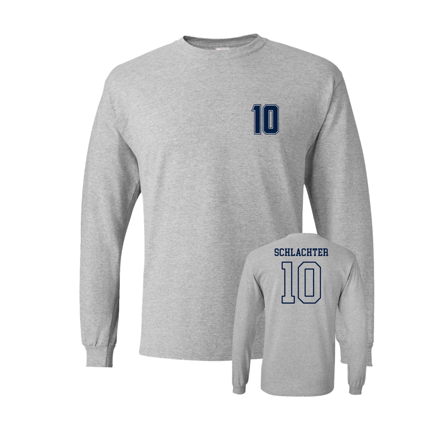 Long Sleeve Tee — Chest Back in Grey