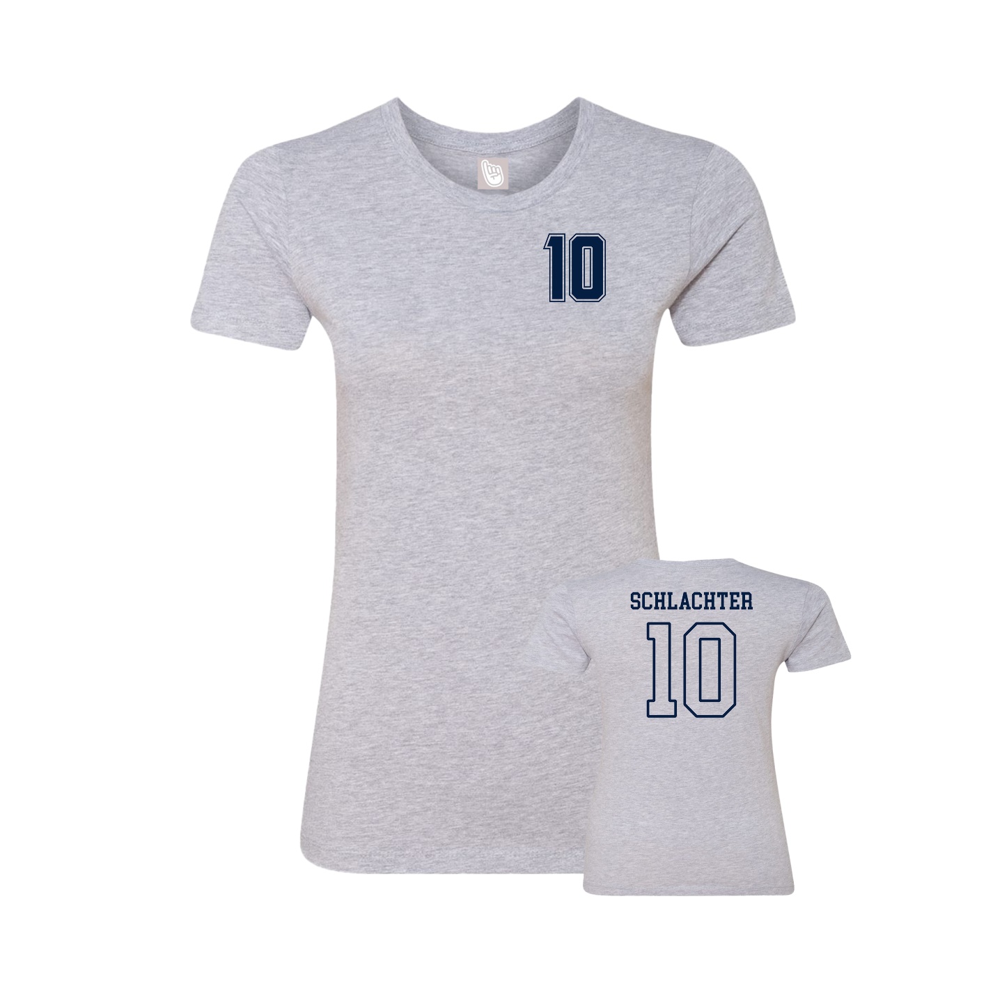 Womens Tee — Chest Back in Grey