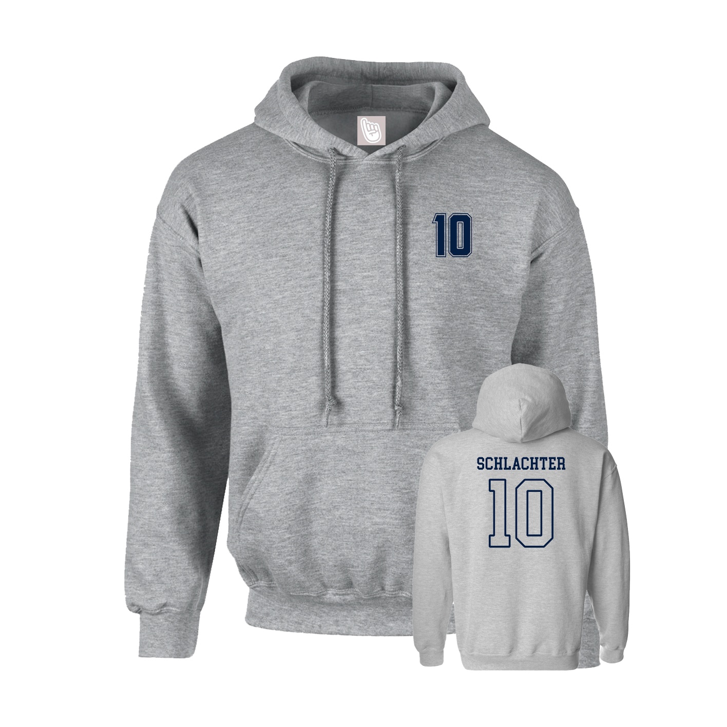 Hoodie — Chest Back in Grey