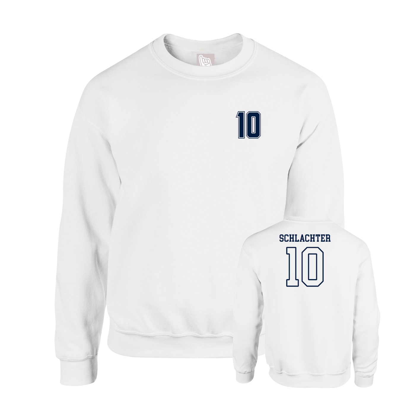 Fleece Crew — Chest Back in White