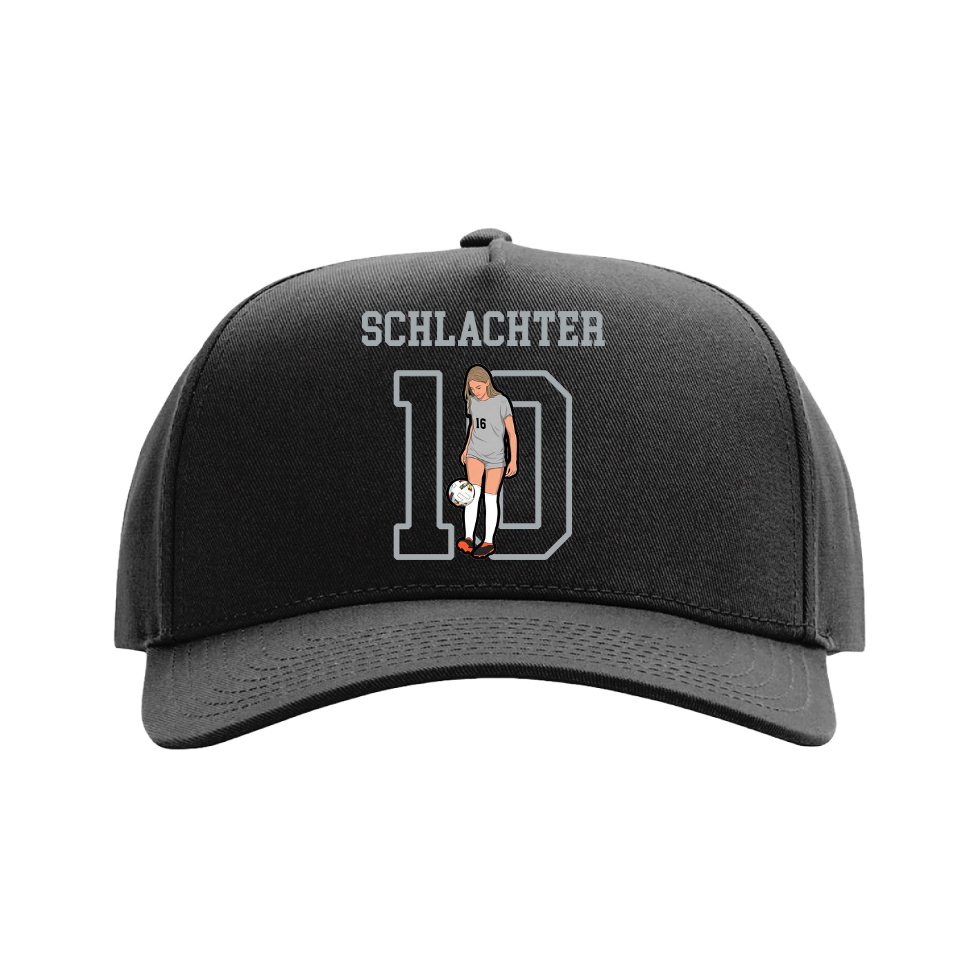 Full Fabric Five-Panel Champ Cap — Shirsey in Black