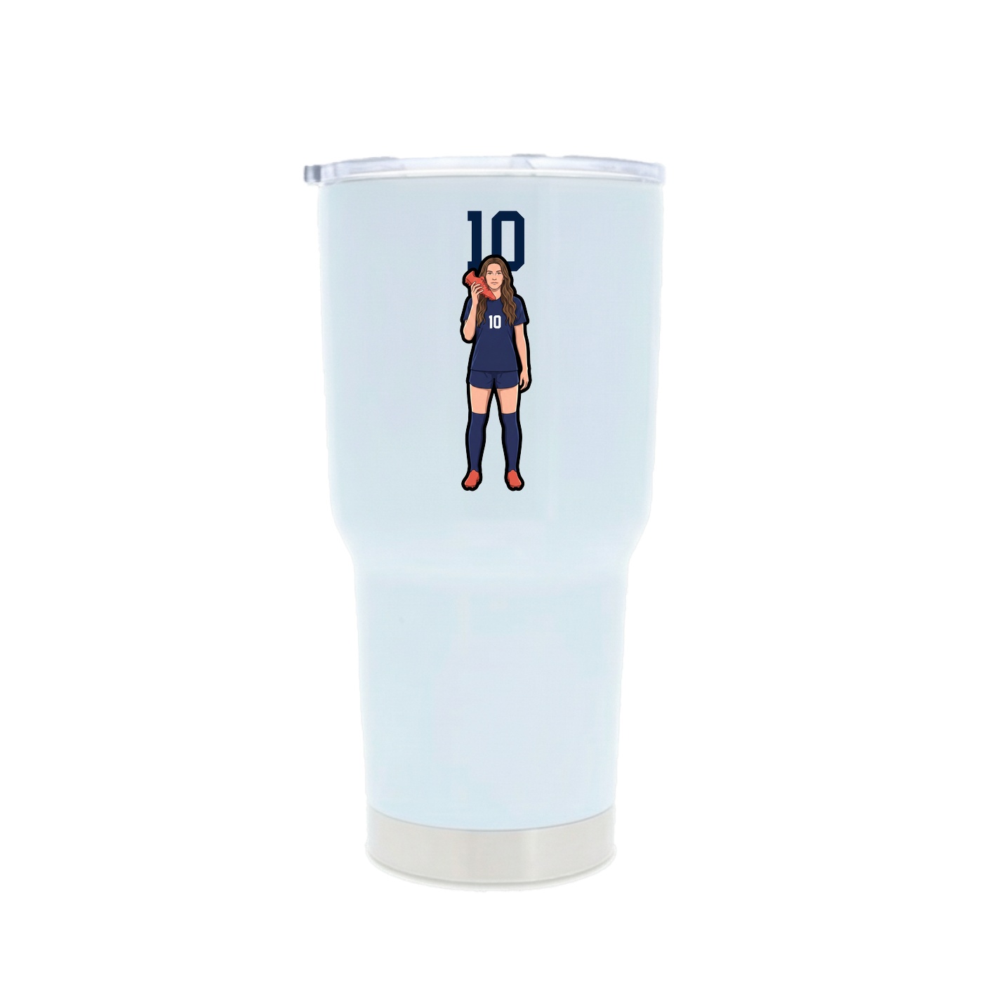 30oz Stainless Steel Tumbler — Number Top in White