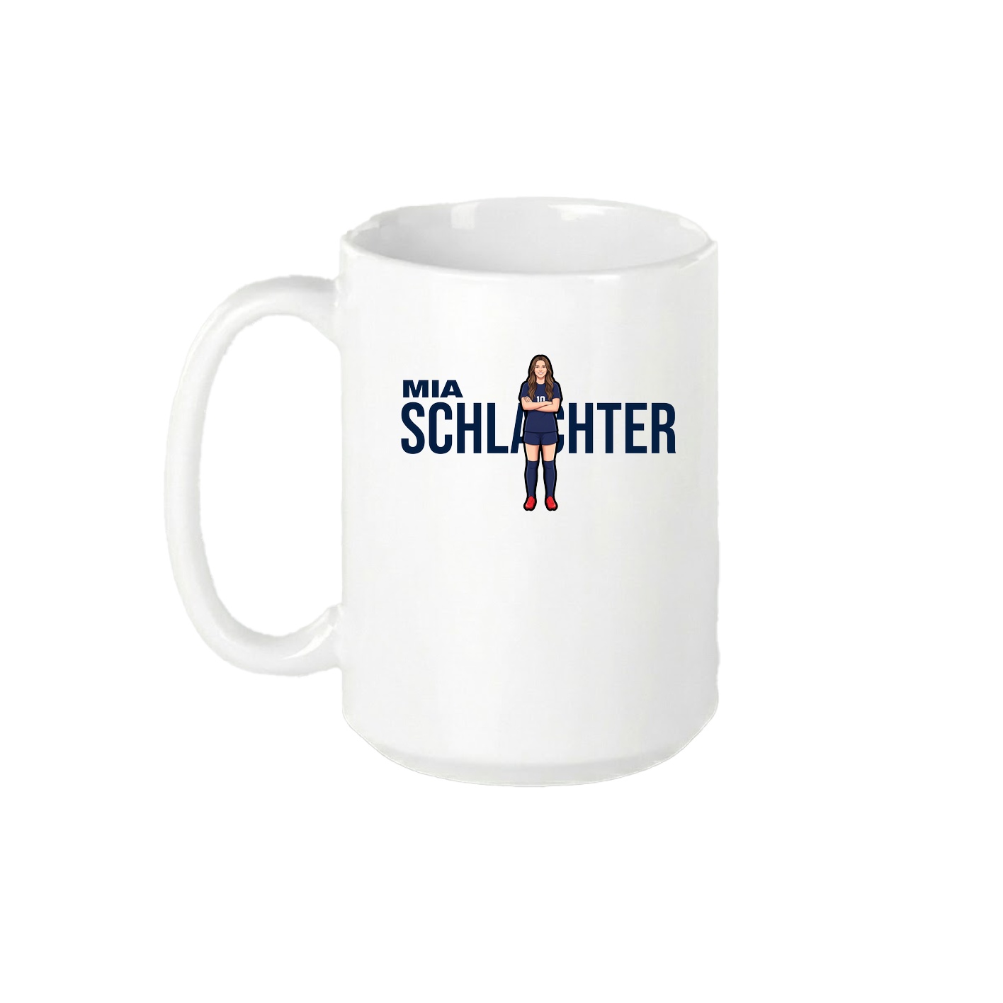 15oz Coffee Mug — Player Name in White