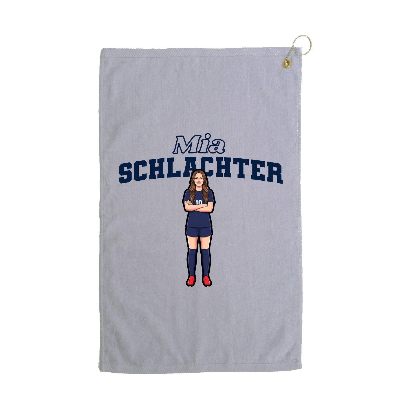 Golf Towel — Name Arch in Grey