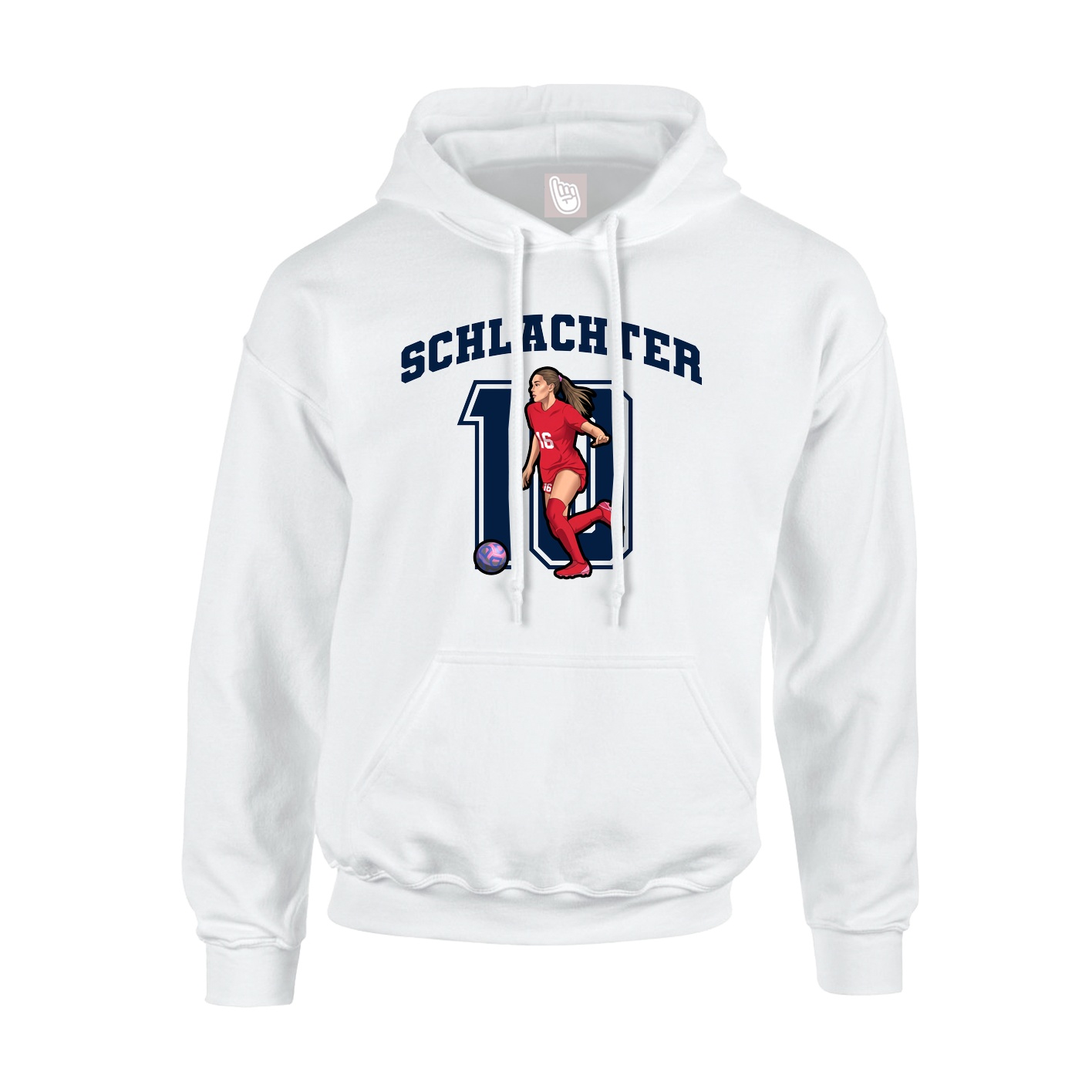 Hoodie — Number in White