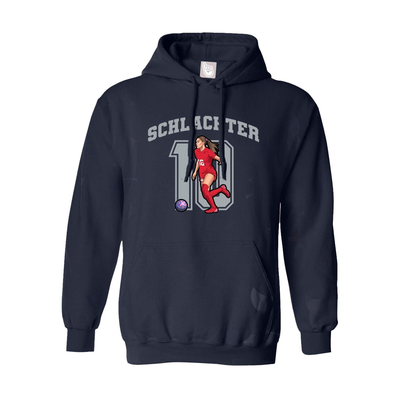 Youth Hoodie — Number in Navy