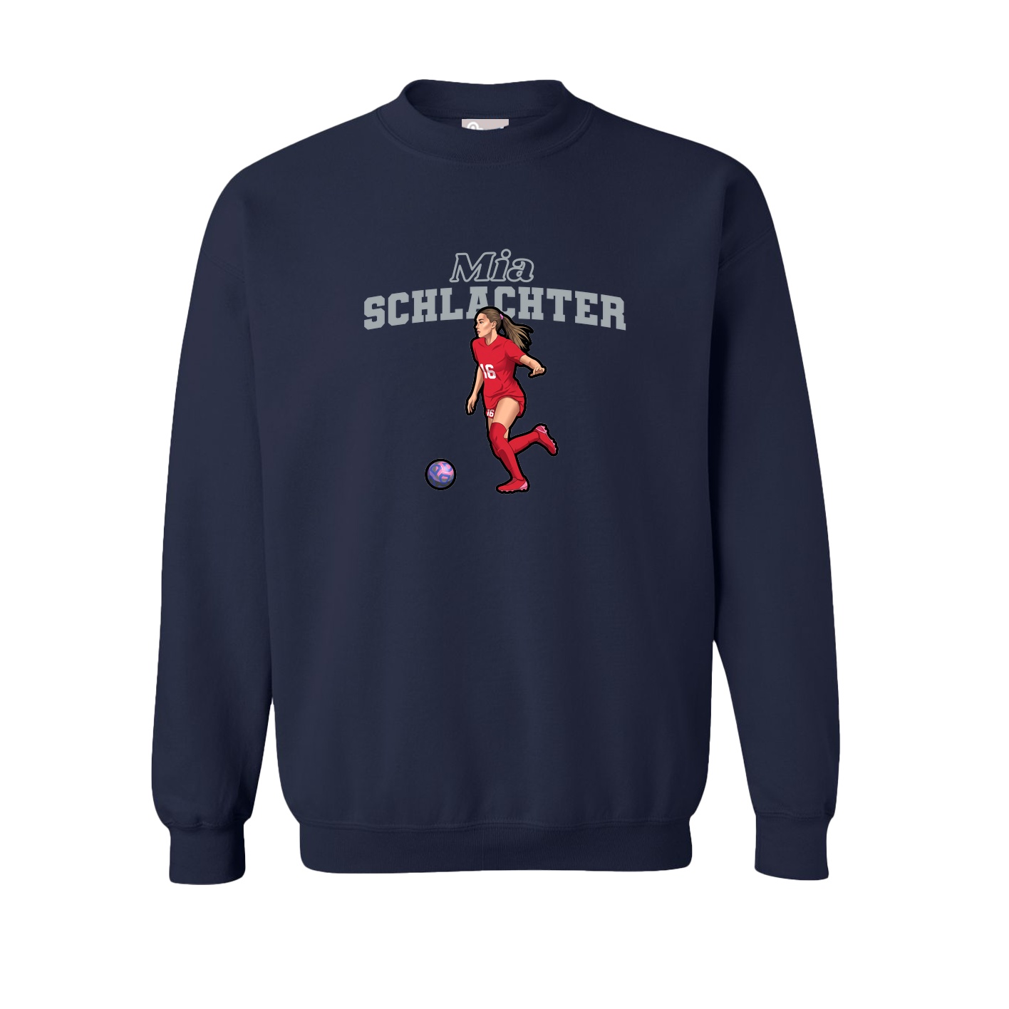 Fleece Crew — Name Arch in Navy