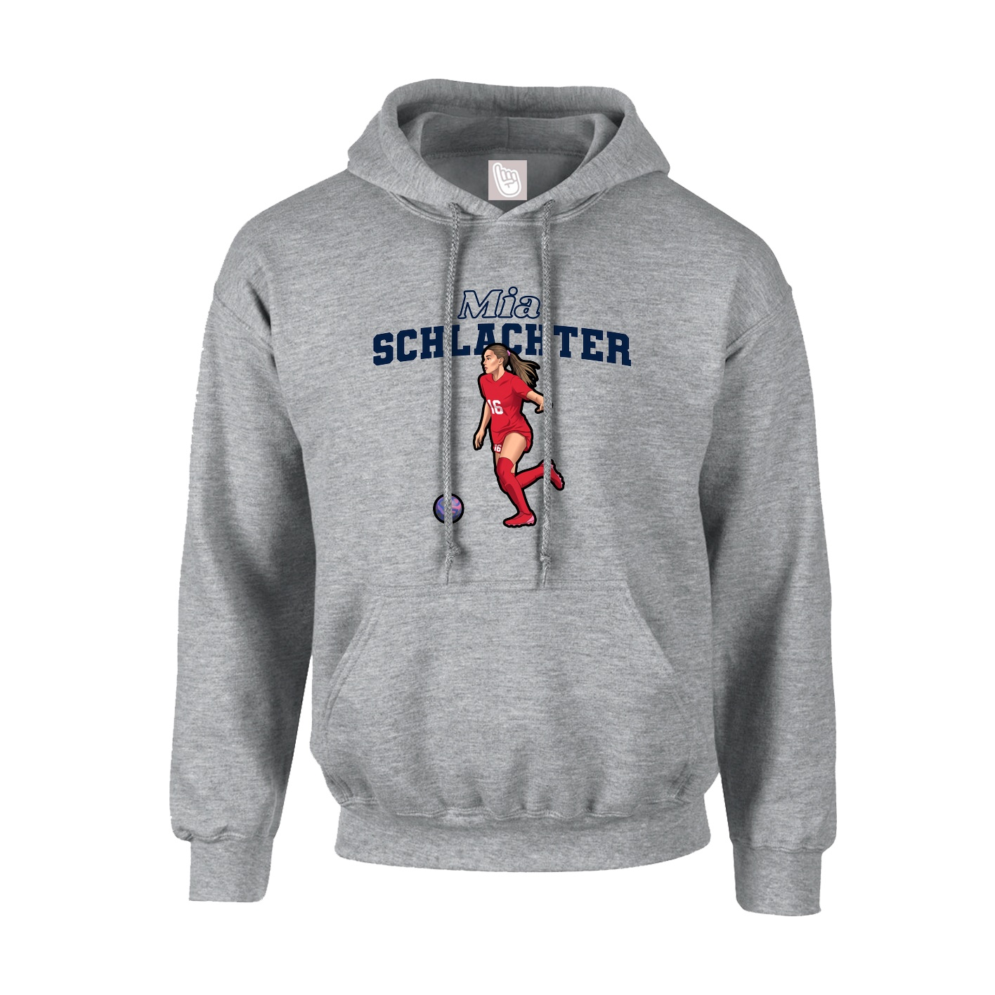 Youth Hoodie — Name Arch in Grey