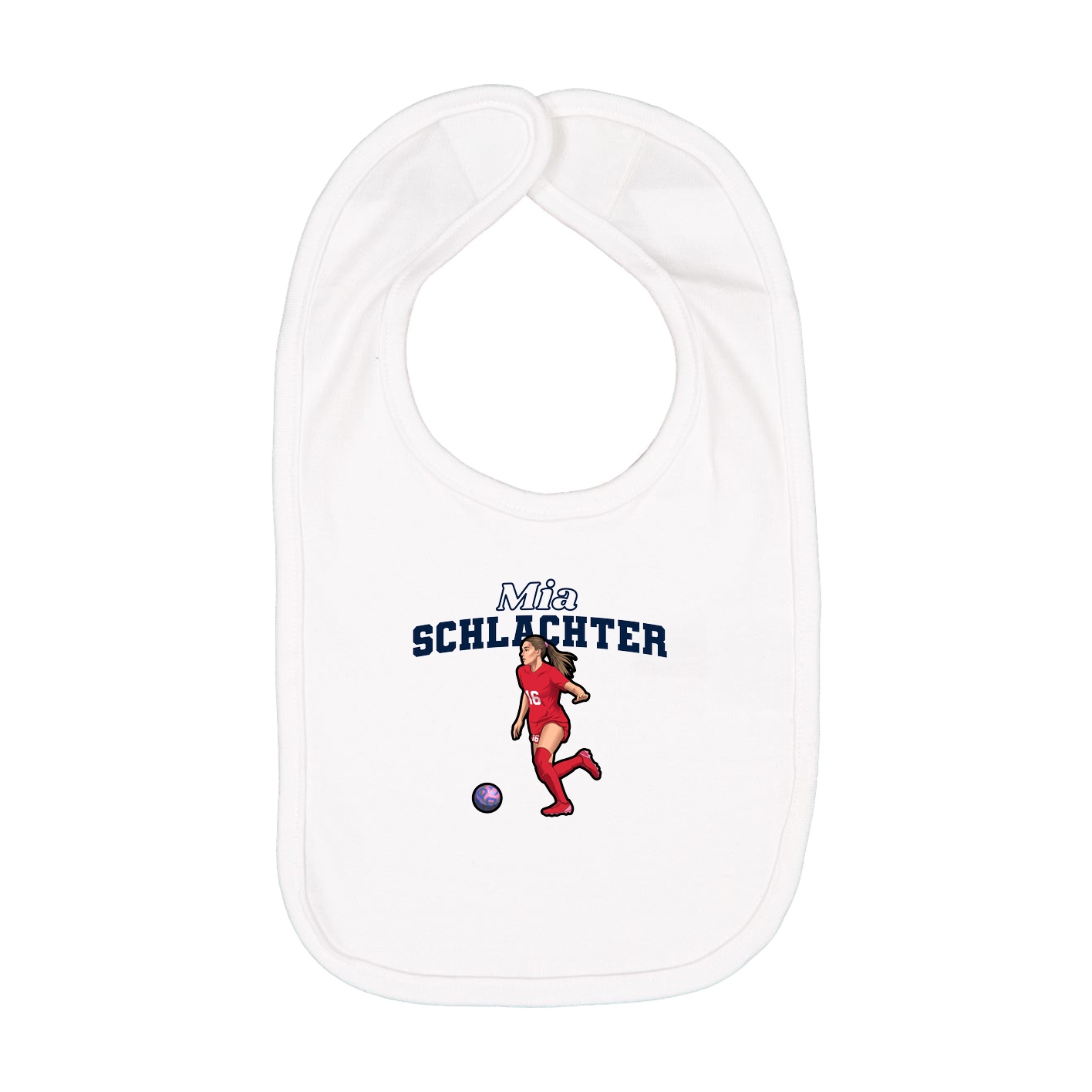Infant Bib — Name Arch in White