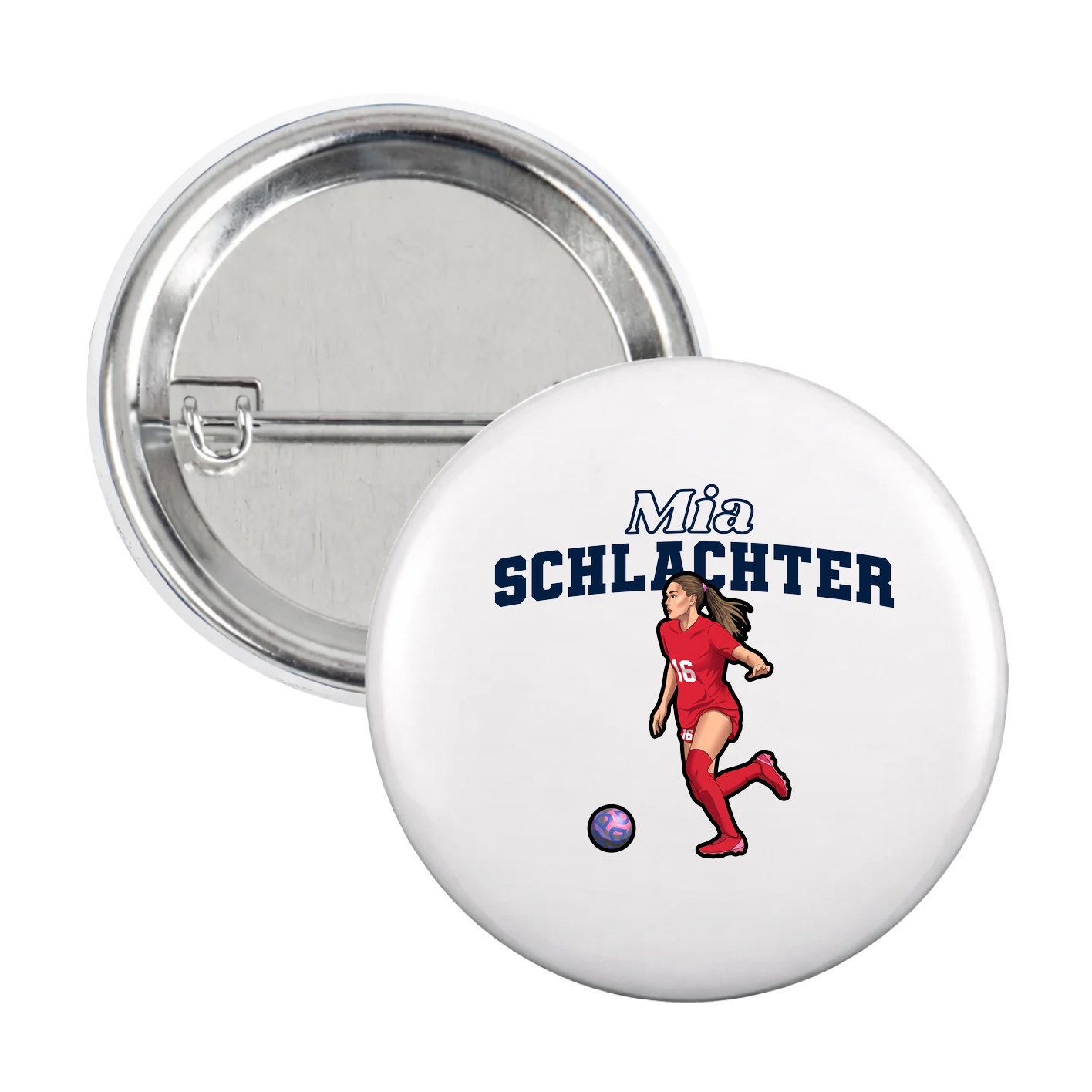 Game Day Button — Name Arch in White