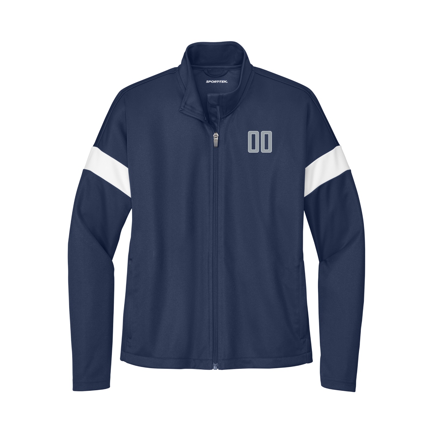Womens Team Travel Full-Zip Jacket — Front Shirsy in Navy/White