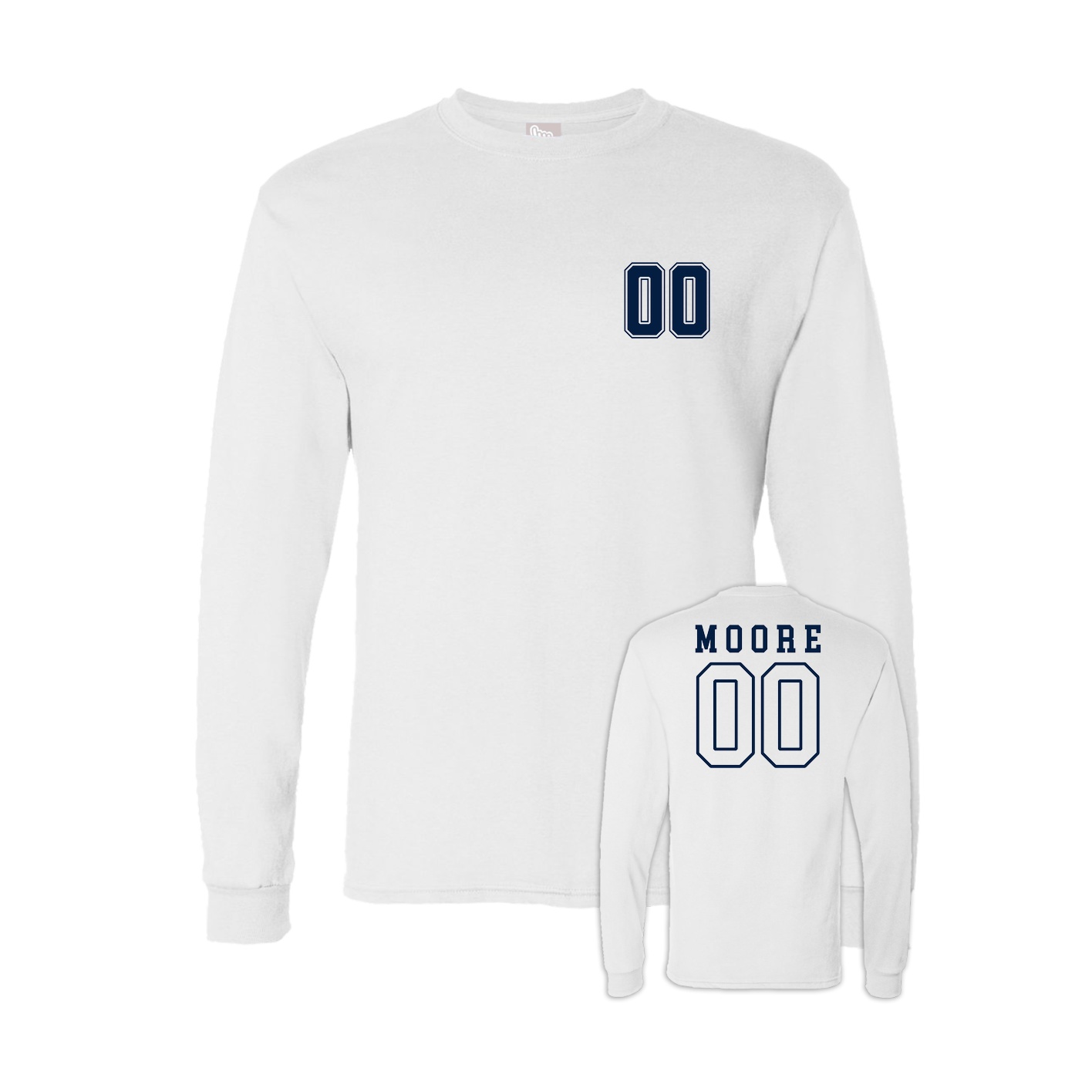 Long Sleeve Tee — Chest Back in White