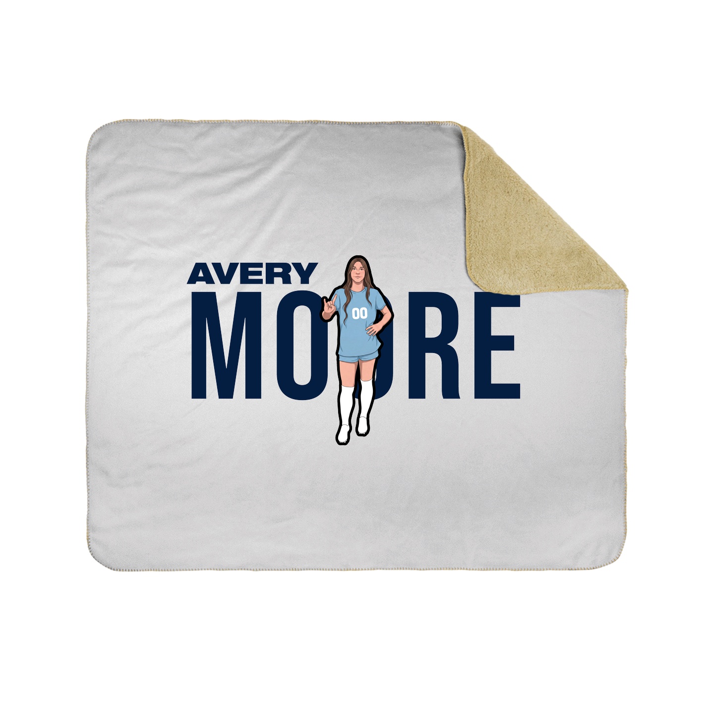 Throw Blanket — Player Name in White