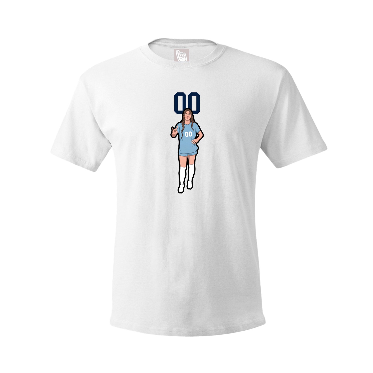 Youth Tee — Number Top in White