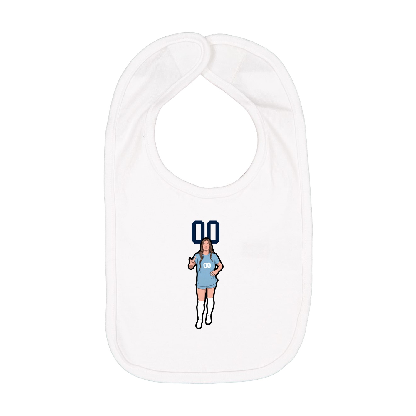 Infant Bib — Number Top in White