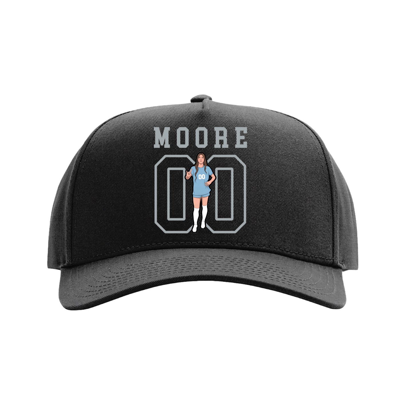 Full Fabric Five-Panel Champ Cap — Shirsey in Black