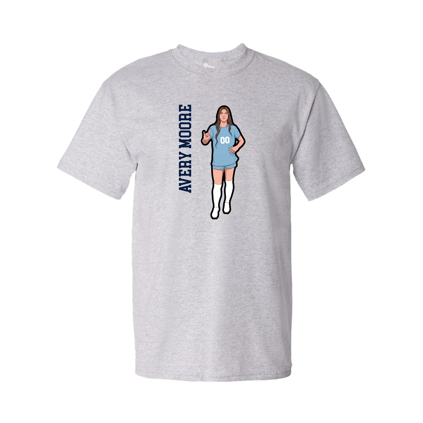 Tee — Name Vertical in Grey