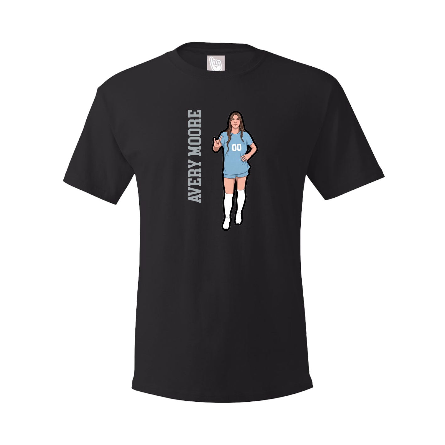 Youth Tee — Name Vertical in Black