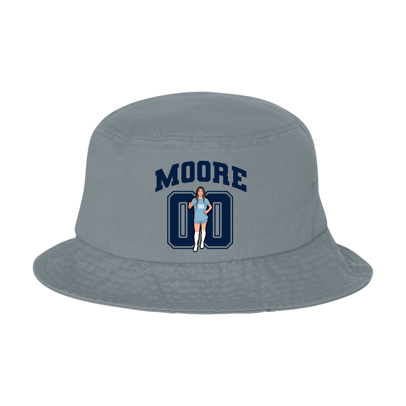 Bucket Cap — Number in Grey