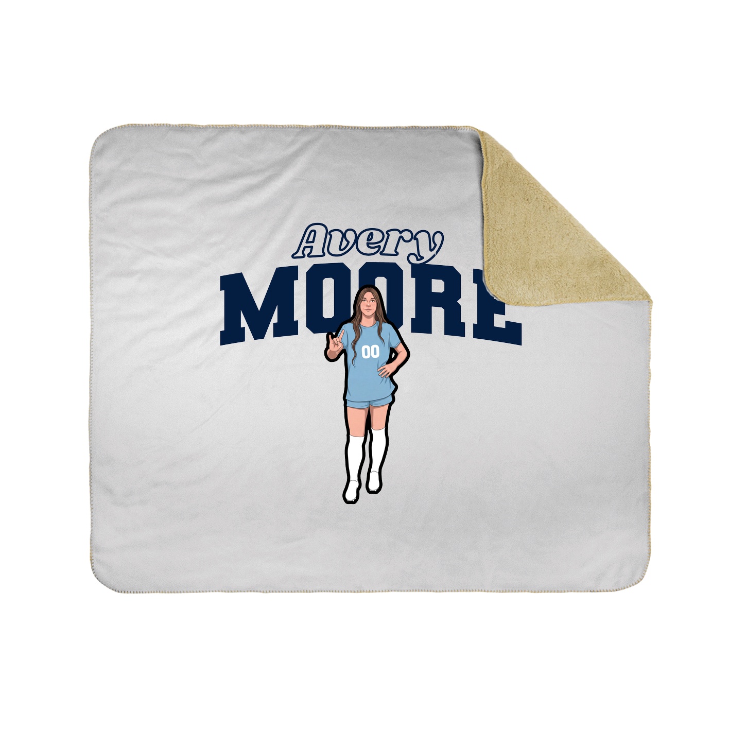 Throw Blanket — Name Arch in White