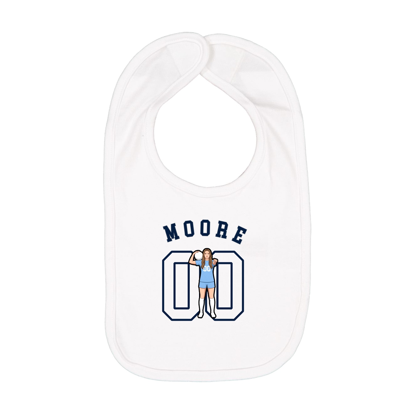 Infant Bib — Shirsey Arch in White