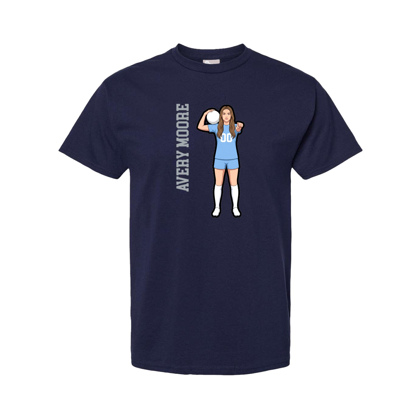 Tee — Name Vertical in Navy