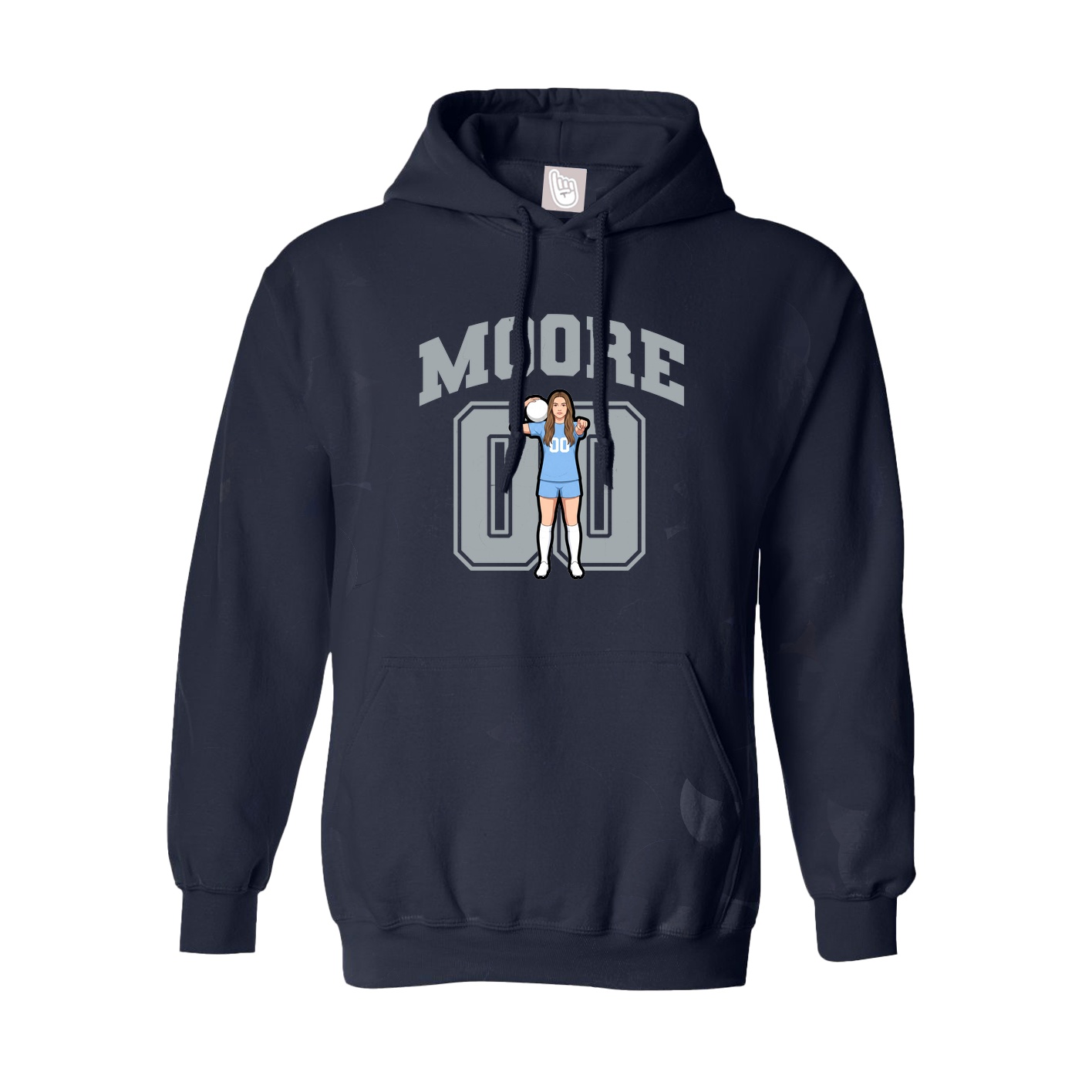 Youth Hoodie — Number in Navy