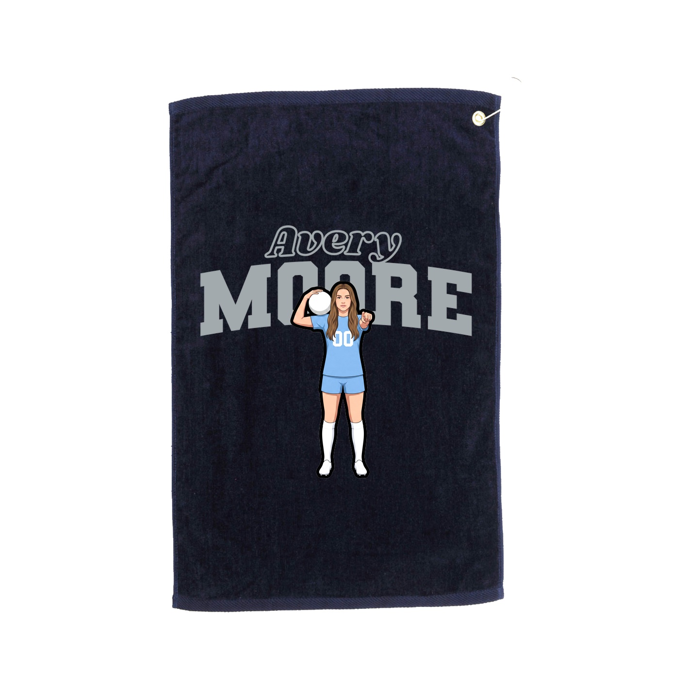 Golf Towel — Name Arch in Navy