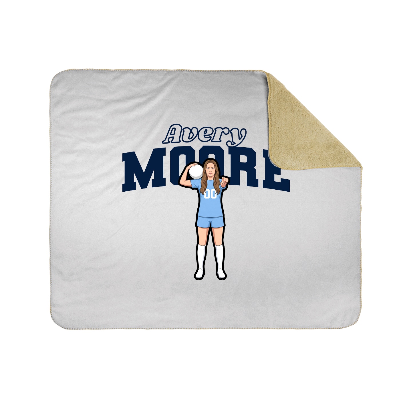 Throw Blanket — Name Arch in White