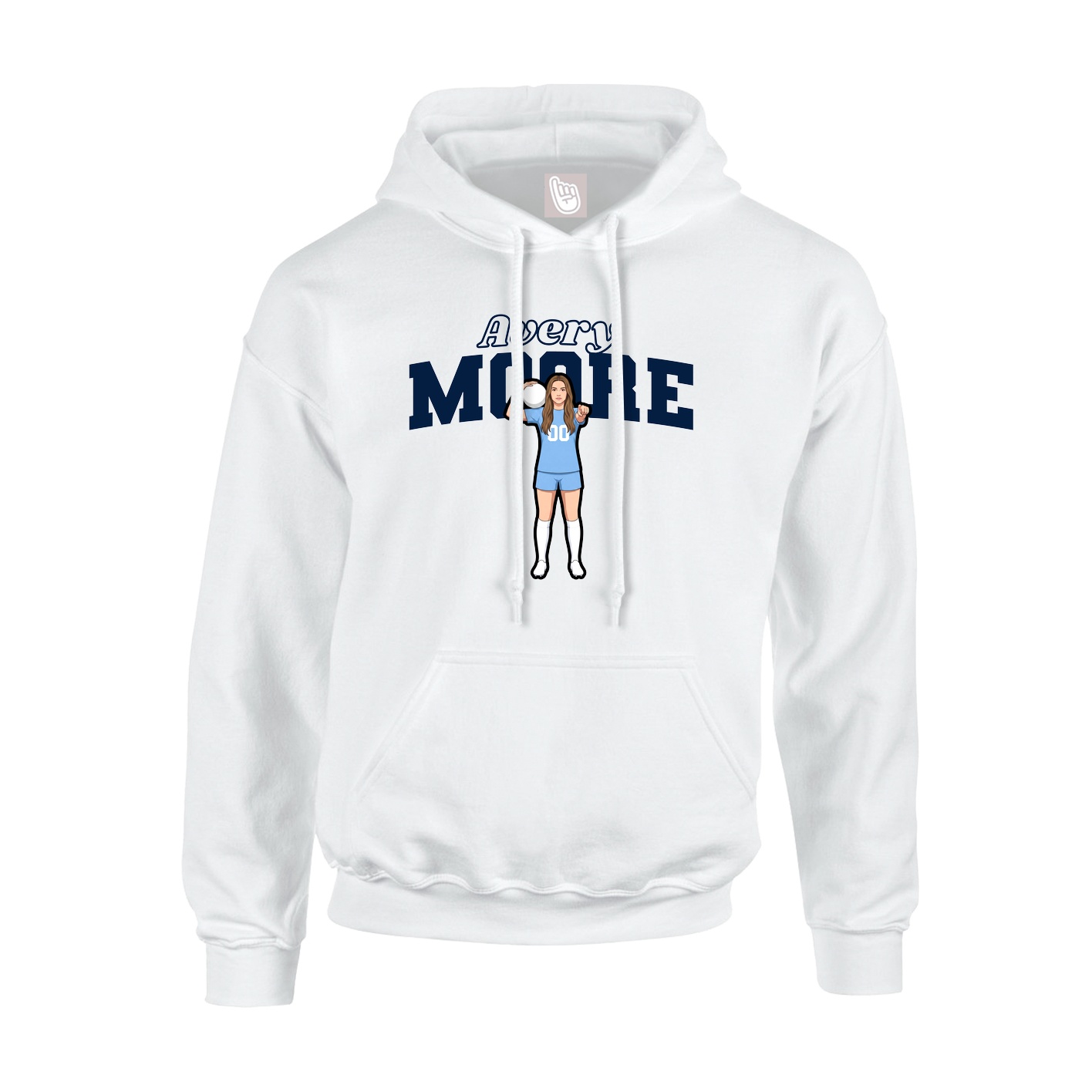 Hoodie — Name Arch in White