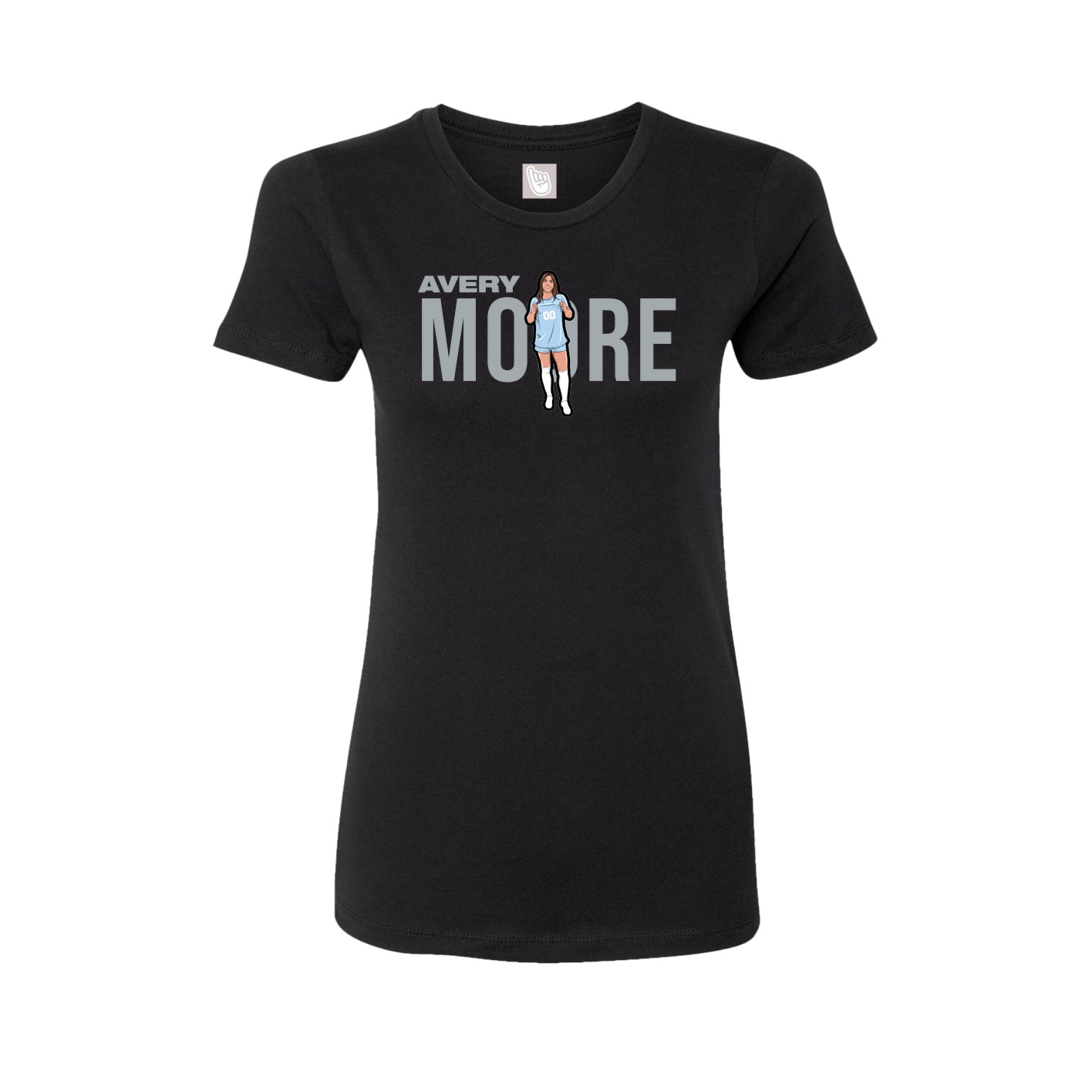 Fitted Women's Tee — Player Name in Black