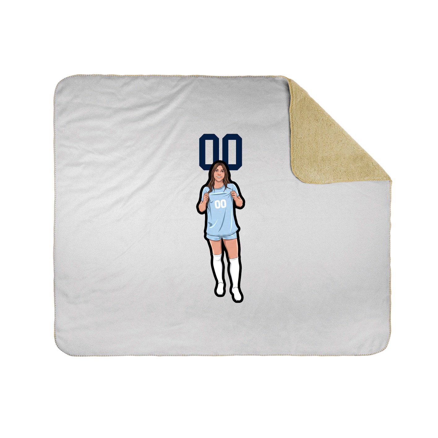 Throw Blanket — Number Top in White