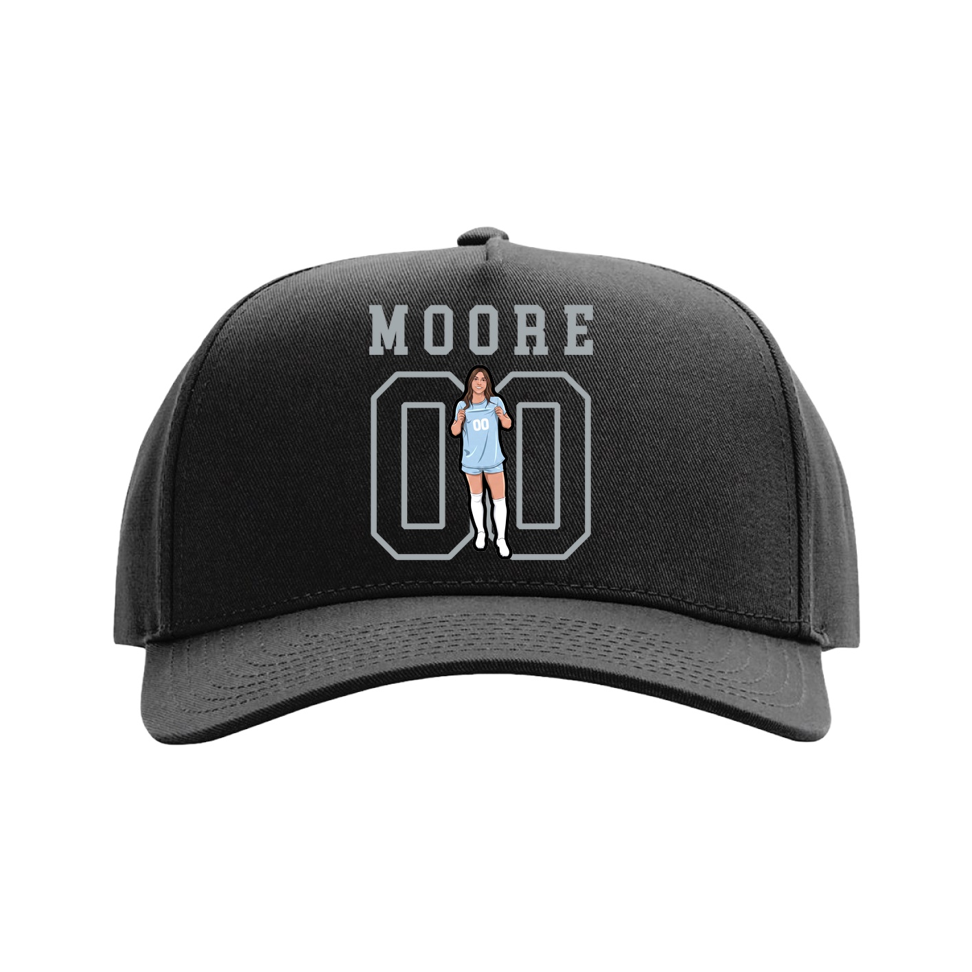 Full Fabric Five-Panel Champ Cap — Shirsey in Black