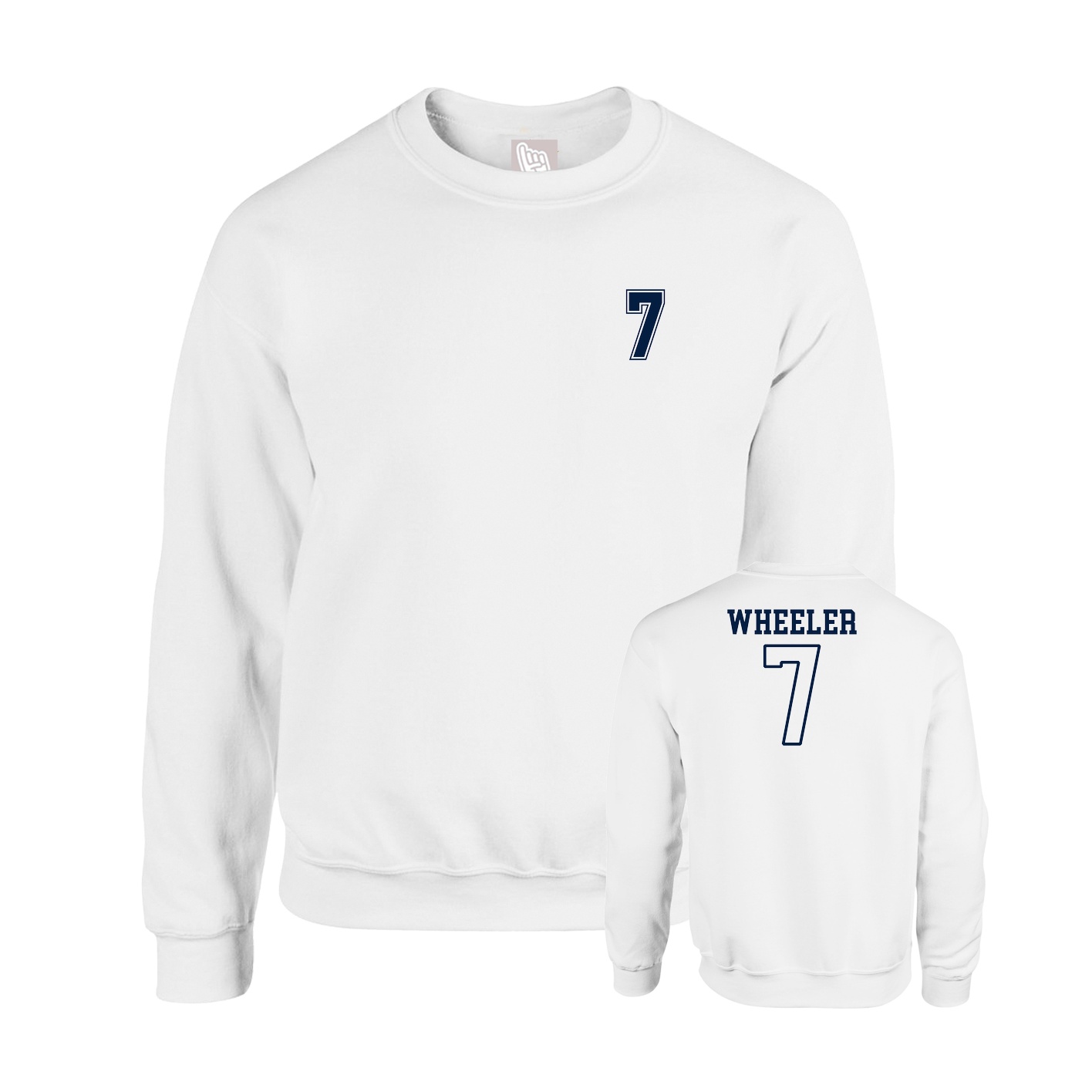 Fleece Crew — Chest Back in White
