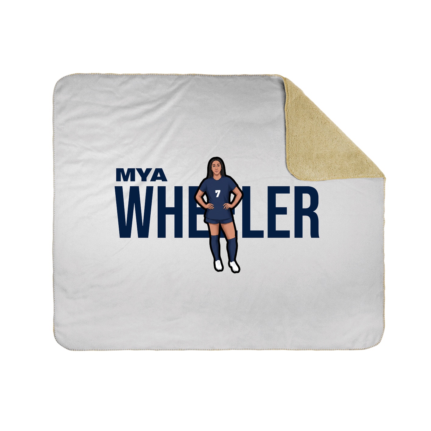Throw Blanket — Player Name in White