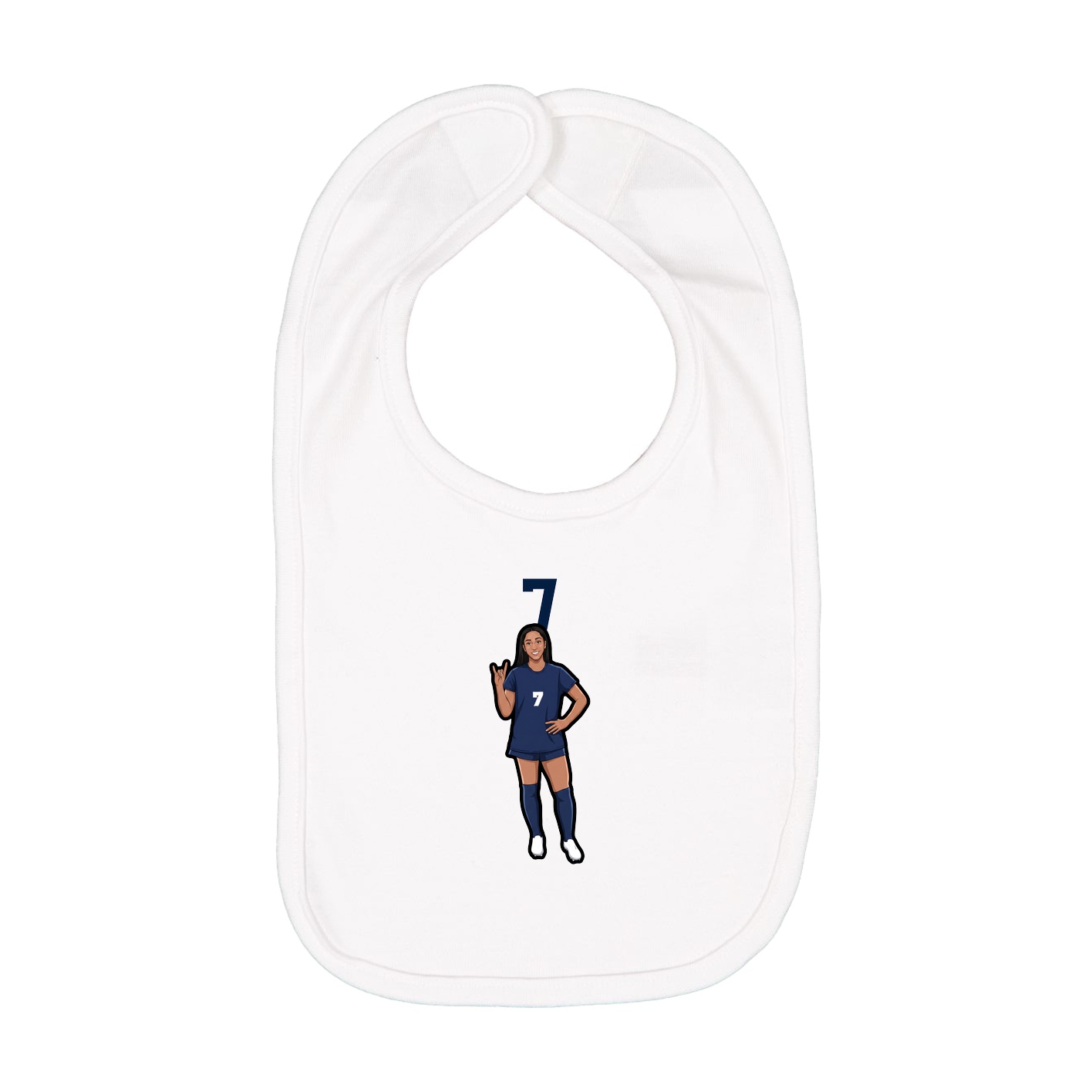 Infant Bib — Number Top in White