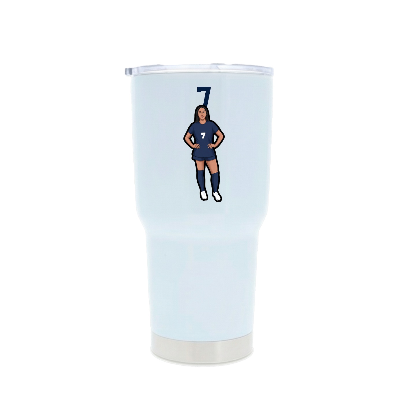 30oz Stainless Steel Tumbler — Number Top in White