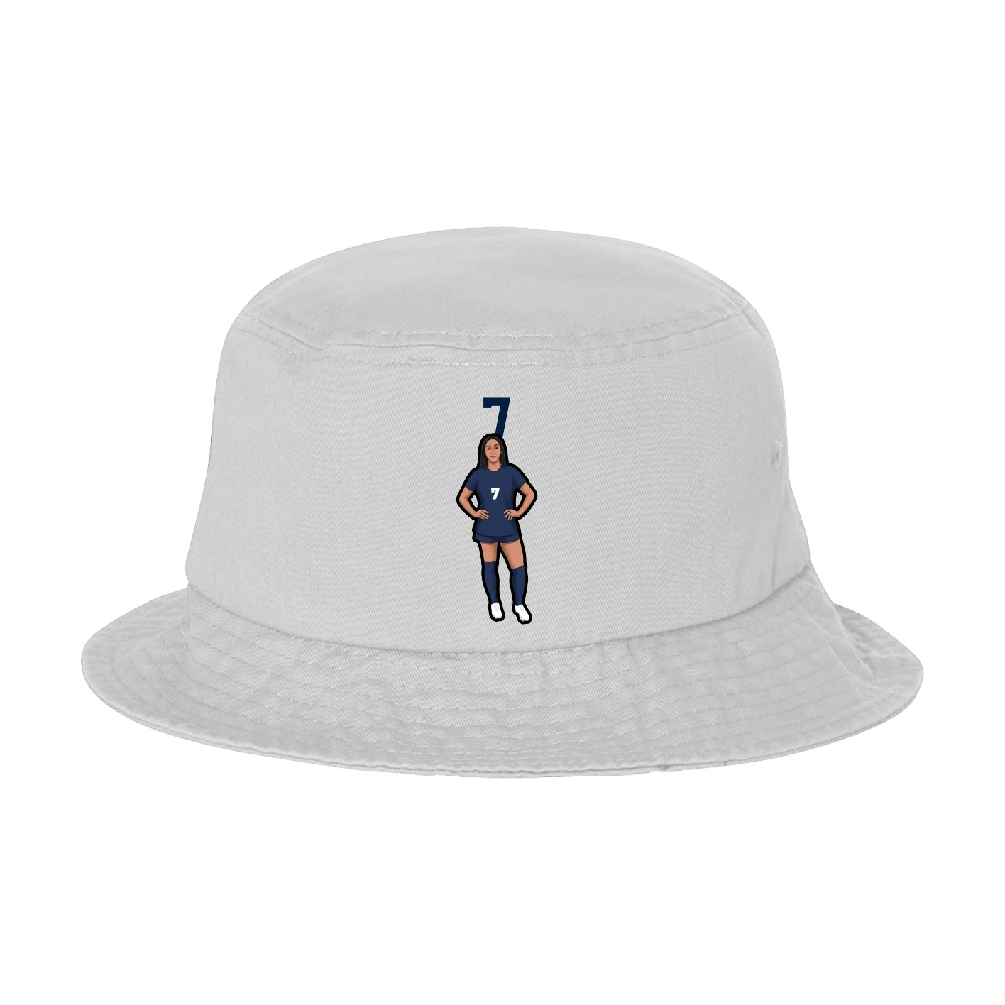Bucket Cap — Number Top in White