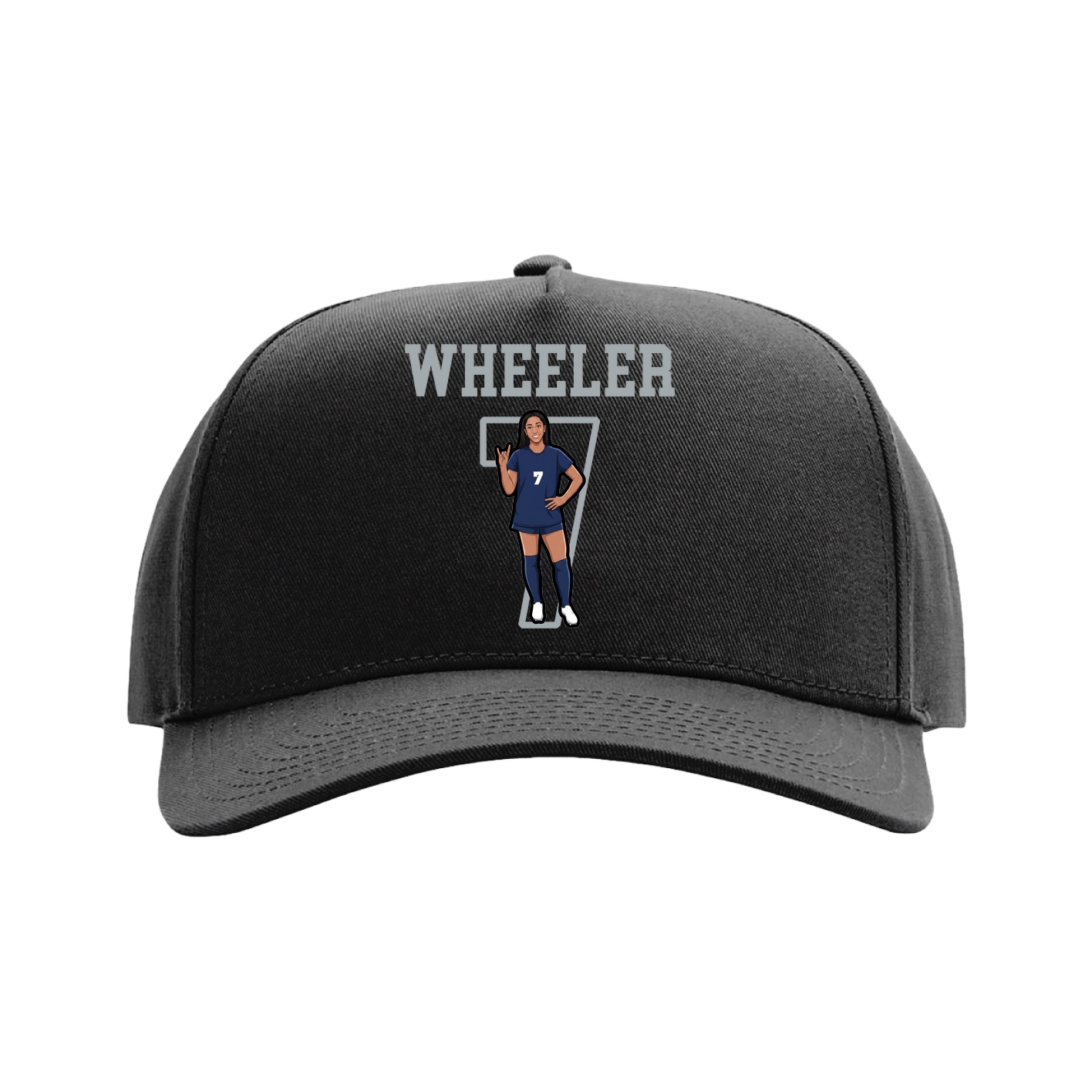 Full Fabric Five-Panel Champ Cap — Shirsey in Black