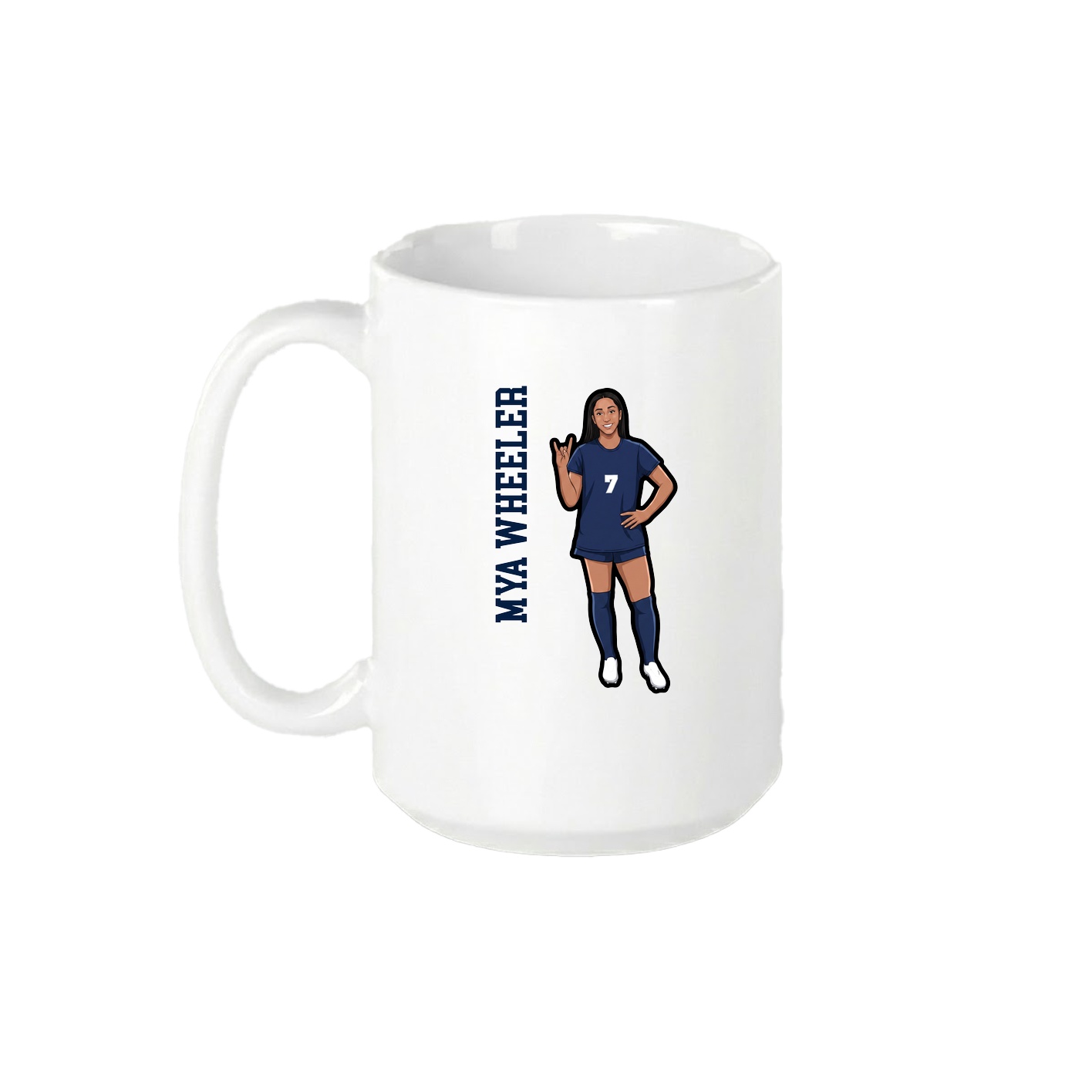 15oz Coffee Mug — Name Vertical in White