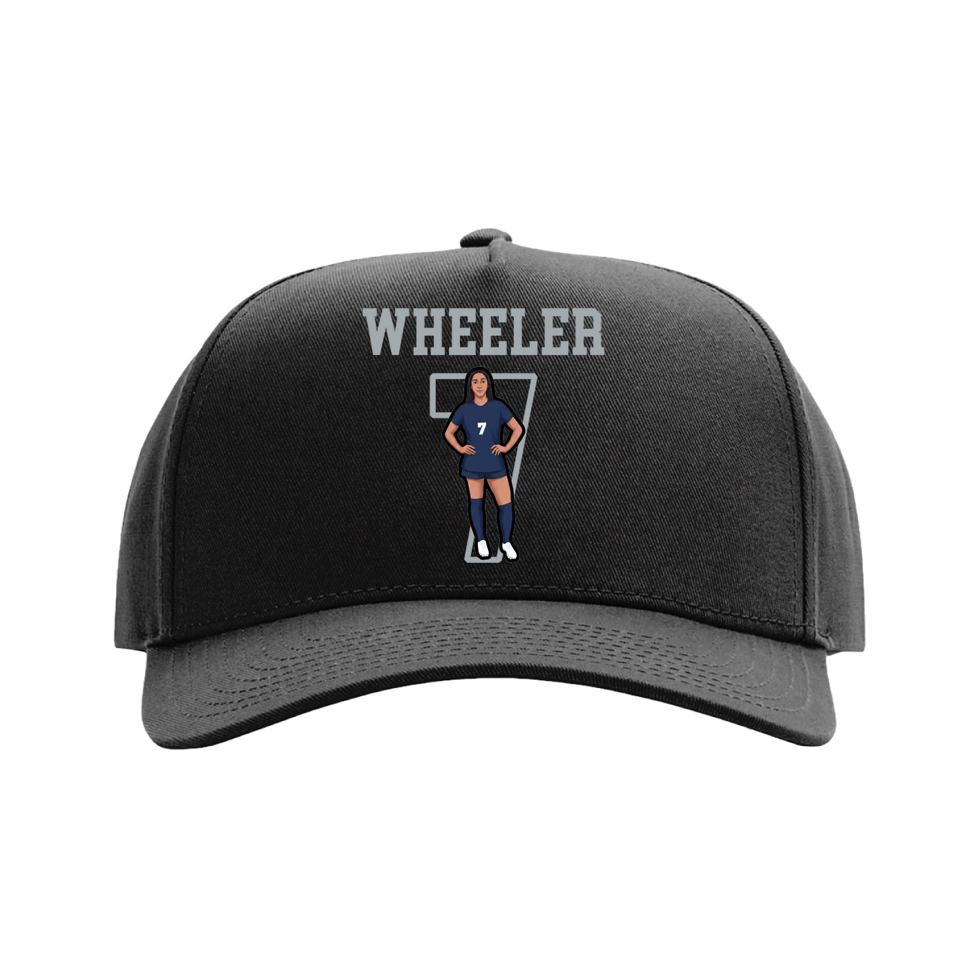 Full Fabric Five-Panel Champ Cap — Shirsey in Black