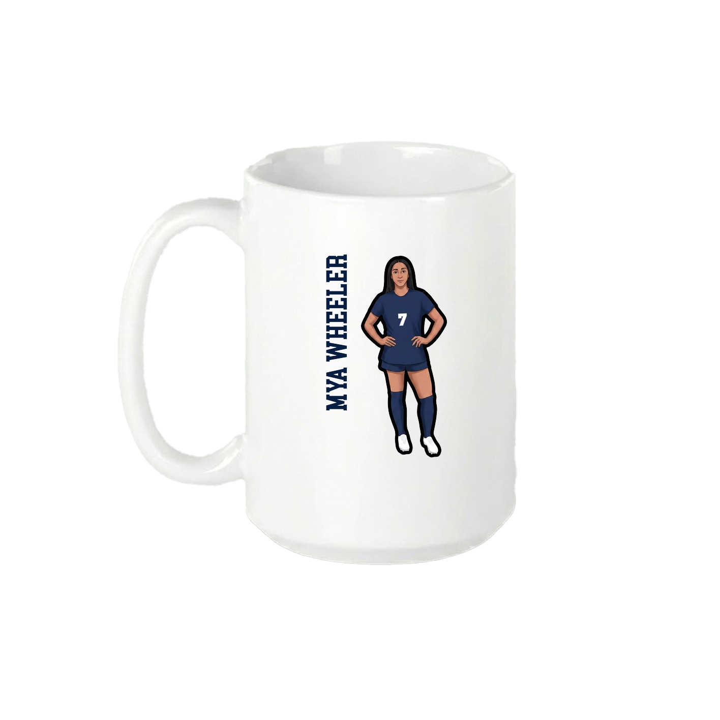 15oz Coffee Mug — Name Vertical in White