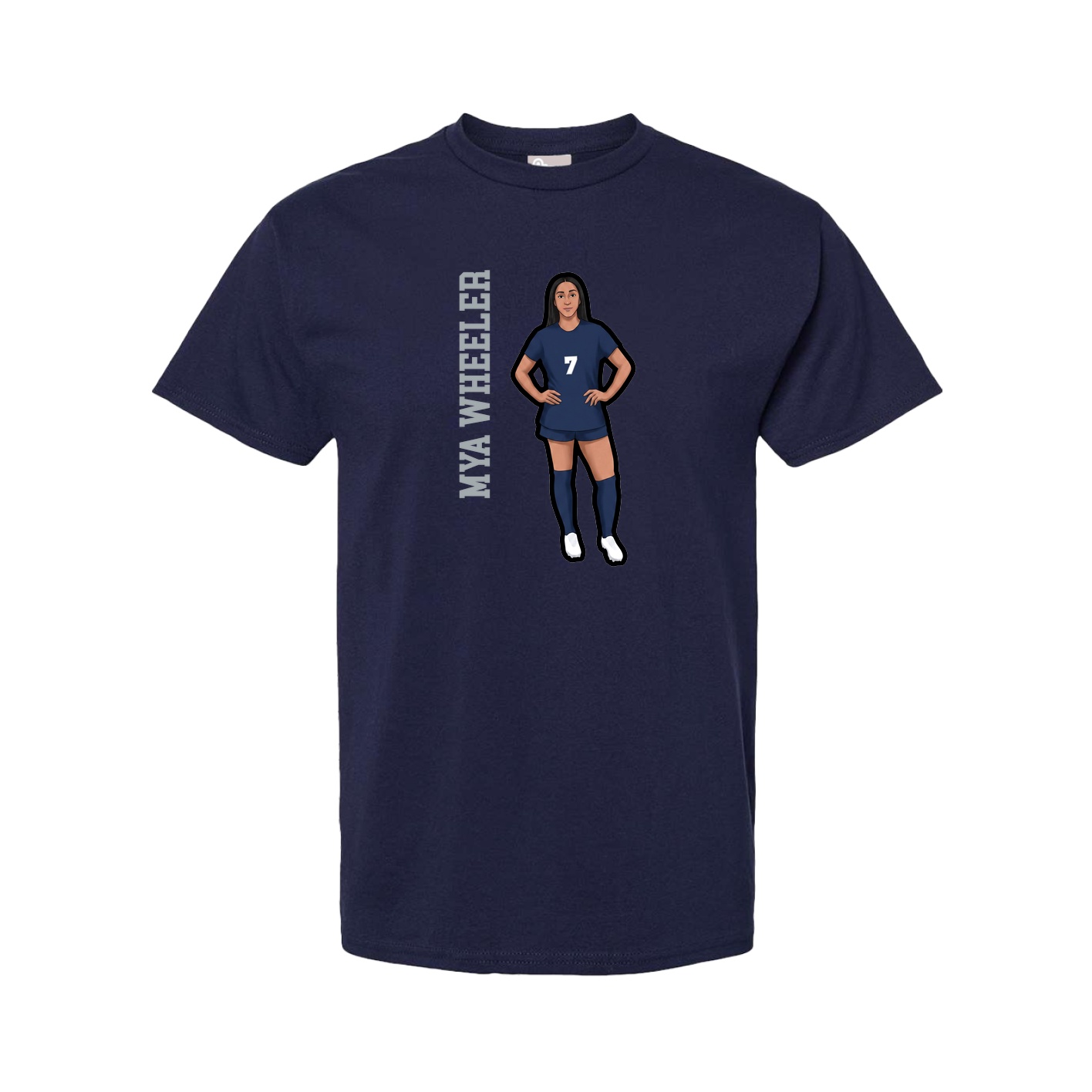 Youth Tee — Name Vertical in Navy