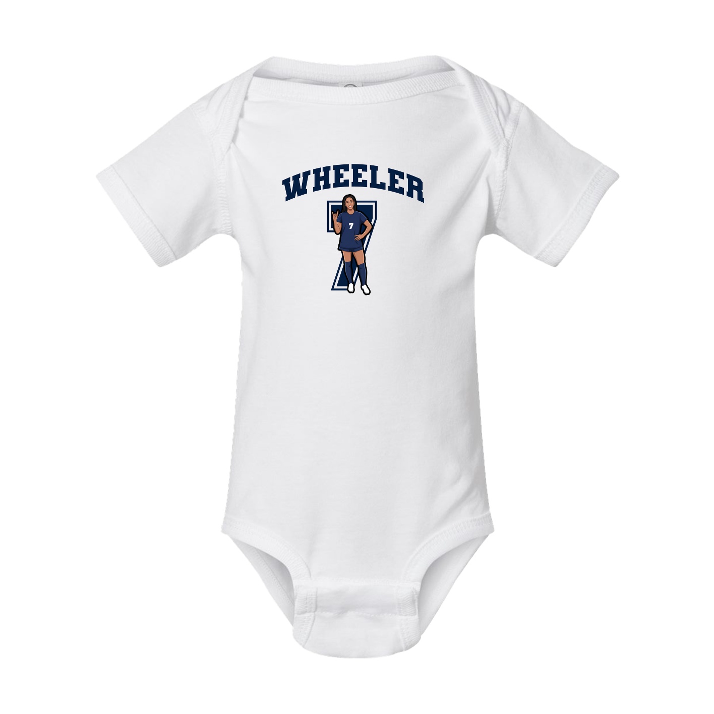 Baby Onesie — Number in White